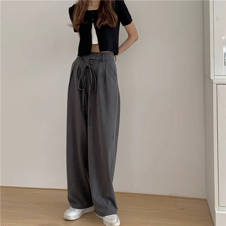 

NEW Straight Large Size Casual Solid Wide Leg Trousers Streetwear Suit Full-Length Hot Selling Chic Loose High Quality Pants