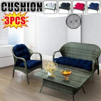 waterproof outdoor terrace replacement seat pad 3pcs thick garden bench seat cushion backrest tatami long cushion upholstered