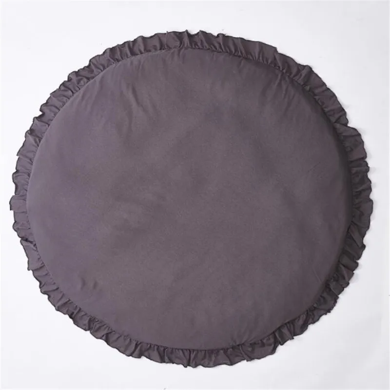 dark gray Круглые детские коврики для игр, хлопковый Детский ковер для гостиной, мягкий детский коврик для сна, детские коврики для игр, напольный коврик для новорожденных, игровой коврик для спортзала - Цвет: dark gray