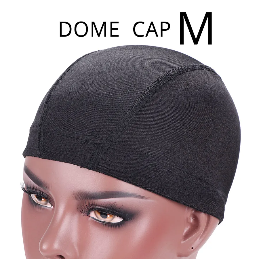 DOME-M-1PCS Plussign 1 шт. оптом чехлы из спандекса на купол Кепки для парик качество Strech синтетические волосы переплетения сетка эластичная сеточная подкладка; купол Кепки пакет черный - Цвет: DOME-M-1PCS