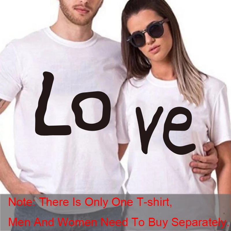 Couple T-shirt Summer Couple LOVE Printed Clothes Couple Tshirt Christmas Casual Cotton Short Sleeve Tees Brand Loose Couple Top images - 6
