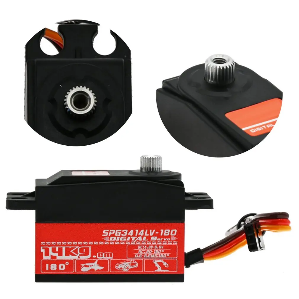 Durable And Exquisite SPG3414LV 14kg High Torque Metal Short Body Steering Gear 180 Degree 14kg Short Body MK1131