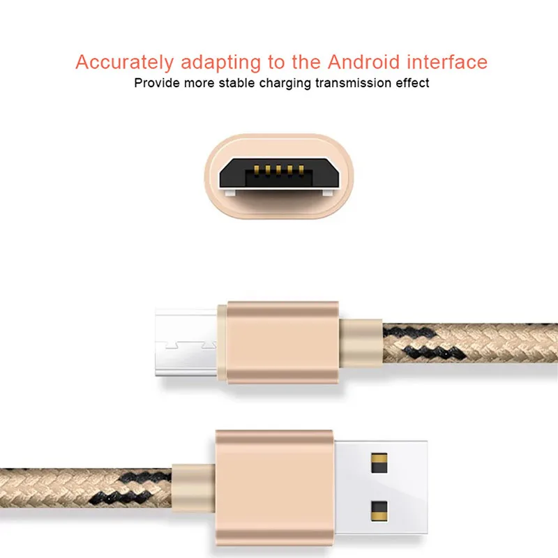 2.4A нейлоновый Micro usb кабель для зарядки данных samsung Galaxy S7 edge A10 J3 J4 J7 huawei Honor 7a Redmi 4X