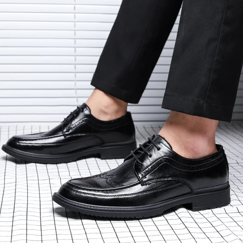 

Leather Shoes Men's Leather Autumn Business Suits Oxford Men's Shoes Breathable Korean Version Of British Brook Casual Shoes