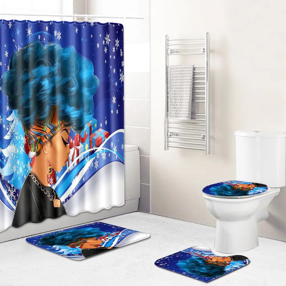 Zeegle Modern Bathroom Mat Creative Bathmat 4pcs Toilet Dustproof Foot Rug Lid Cover Shower Curtain | Дом и сад