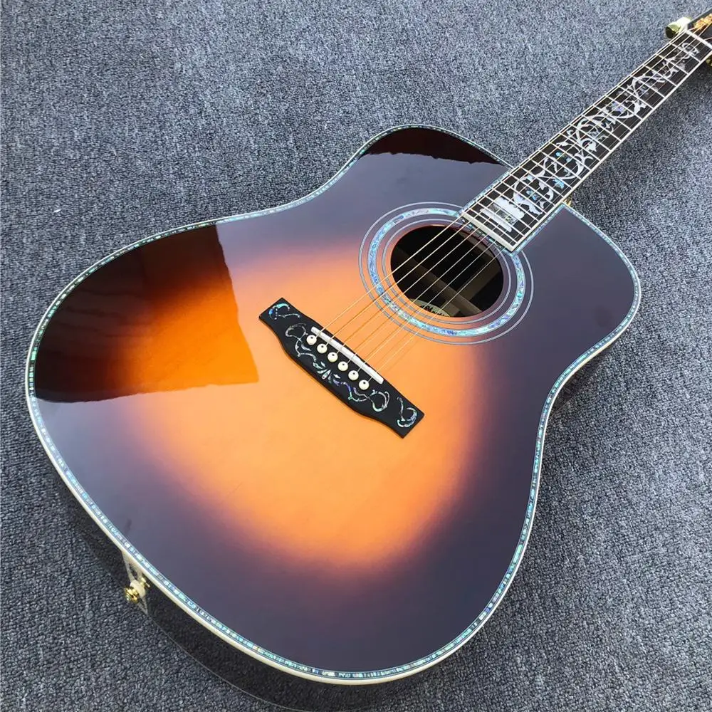 

Акустическая гитара Sunburst из твердой ели, 41 дюйм, в стиле D