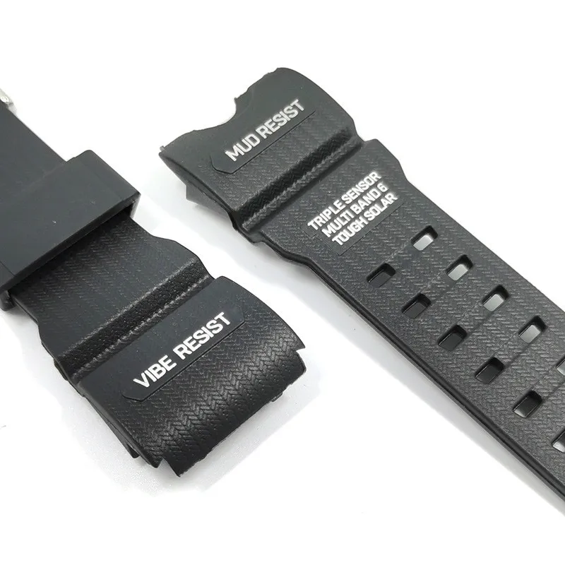 Ремешок для Casio G-SHOCK GWG-1000GB черный силиконовый часов мужской спортивный