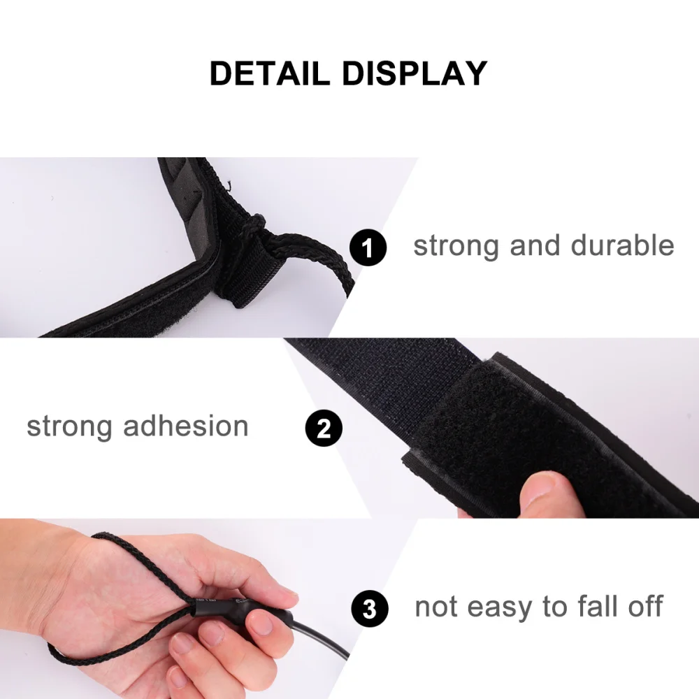 

Durable Kayak Canoe Paddle Leash Anklet Wrap Tied Cord High Bounce Surf Rope Surfboard Foot Rope (Black)