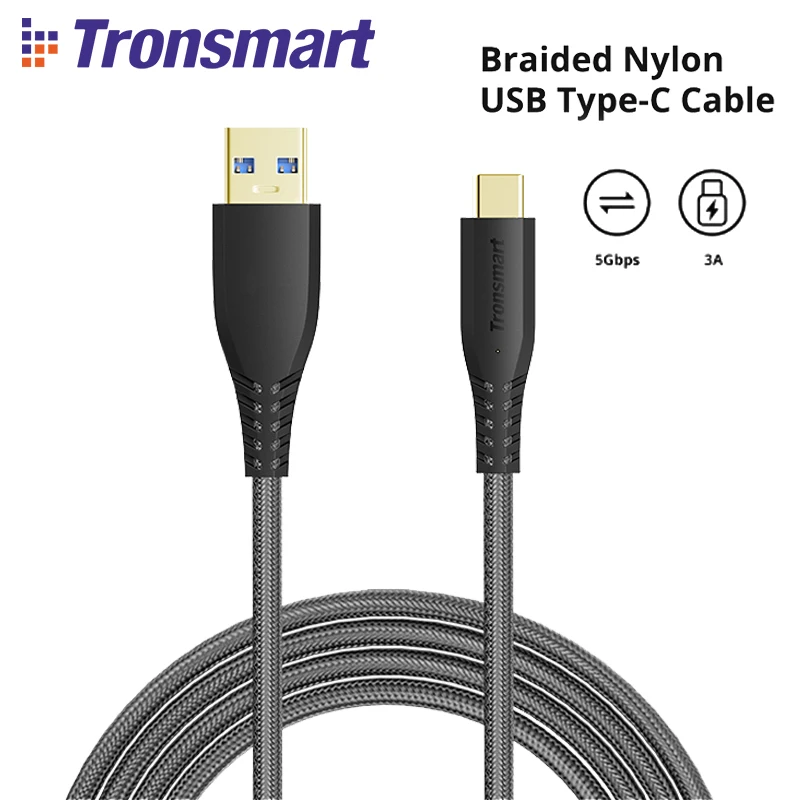 Tronsmart-Cable de USB-C TAC03 tipo C macho A USB 3,0 A, 2...