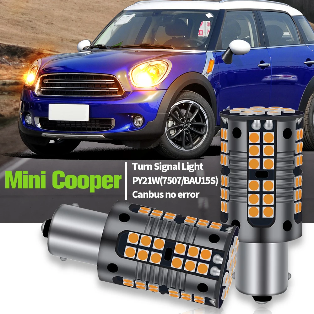 

2pcs LED Turn Signal Light Blub Lamp PY21W 7507 BAU15S Canbus No Error For Mini Cooper R56 Clubman R55 Coupe R58 Roadster R59