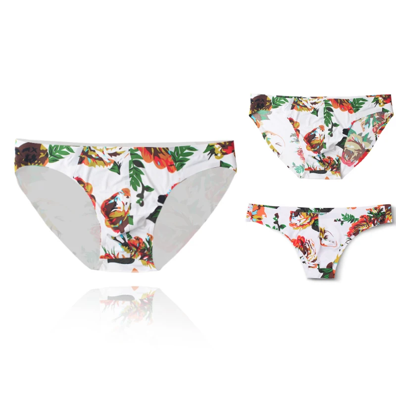 

AIIOU 3PCS/Lot Mens Seamless Briefs Fashion Print Underwear Breathable Ultra-thin Underpants Quick Dry Male Panties Cueca Homme