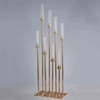 1 Набор металлический подсвечник с абажуром, 8 головок, акриловый подсвечник, Свадебный Настольный подсвечник с цветами, стеклянный подсвечник