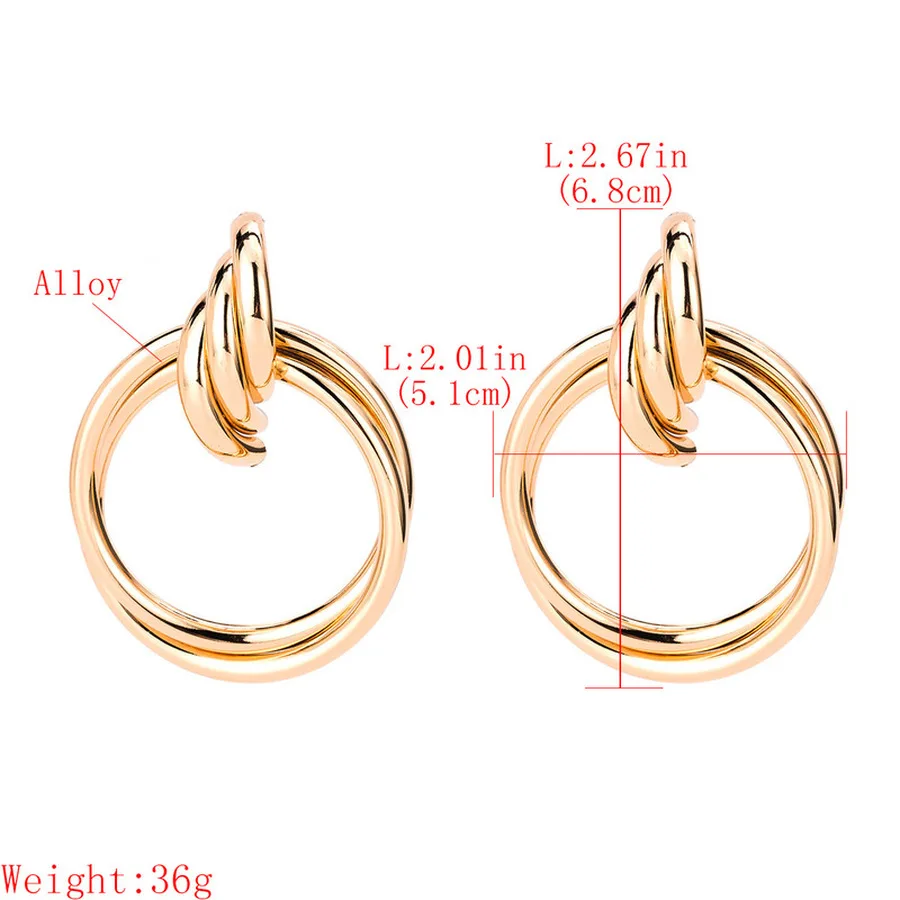 2019 Bohemia Style Exaggeration Round Metal Alloy Big Drop Earrings for Girl Women Fashion Jewelry Accessories Gift | Украшения и