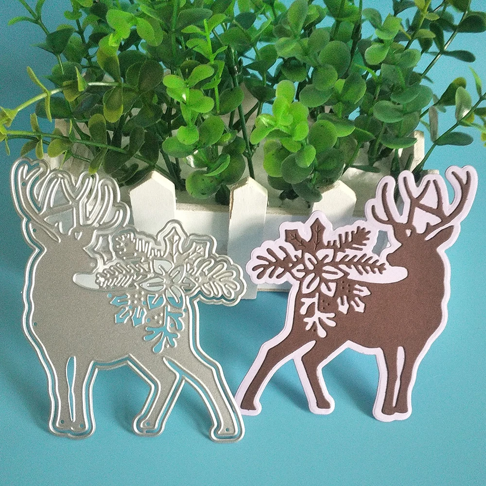 

New deer metal cutting dies with Christmas decorations, used for DIY scrapbooks, cards, photo album decorations, handmade crafts