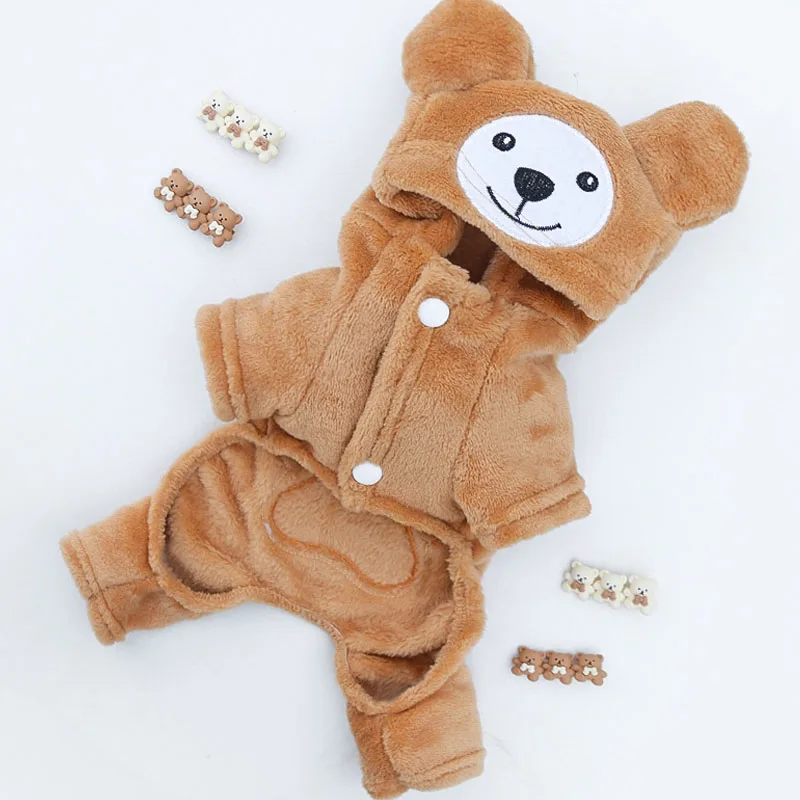 

Fleece Dog Clothes Cat Pajamas Jumpsuit Coat Bear Design Cosplay Costume Dog Hooded Overalls Four-Legged Jacket For Small Dog 2L