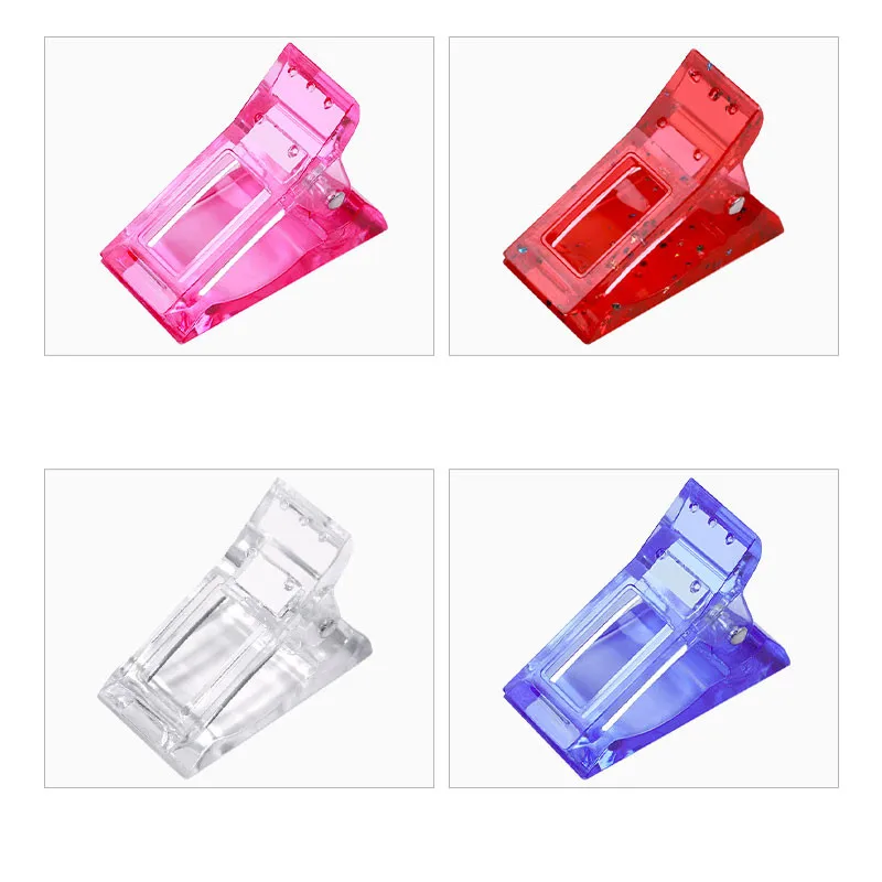 

1Pcs Plastic Nails Mold Holder Fashion 4 Color Nail Clips Accessories 2021 Extend the Glue Shaping Clip All for Manicure Design