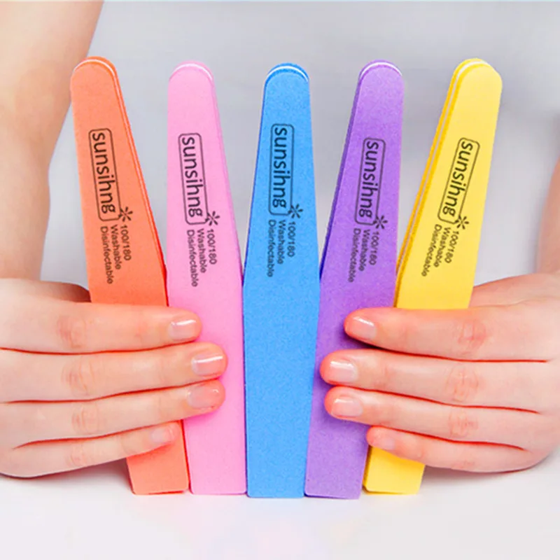

10Pcs Professional Nail File Set Strong Thick Nail Files Buffer For Manicure Sanding Block Washable Nail Health Care Tools