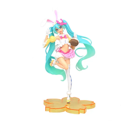 Bunny Ears Miku Хацунэ Мику Сакура ПВХ фигурка аниме Вокалоид заячьи уши сексуальная фигурка Коллекционная модель детские игрушки кукла для детей подарок - Цвет: Bunny Ears Miku