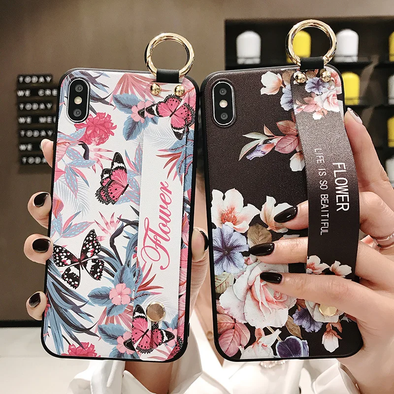 Чехол с ремешком на запястье для Huawei P40 P30 P20 Pro 20 Lite P10 plus Honor Mate 10 30 Nova 6 SE 5 | Мобильные