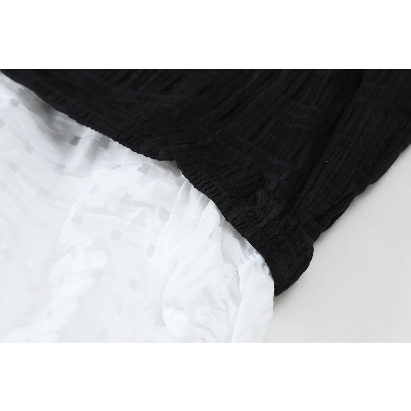 

Women Summer Dress 2021 Patchwork Color suspender Pleated Ruffle Dress French Elegant Temperament Ladies Spaghetti Strap Dresses