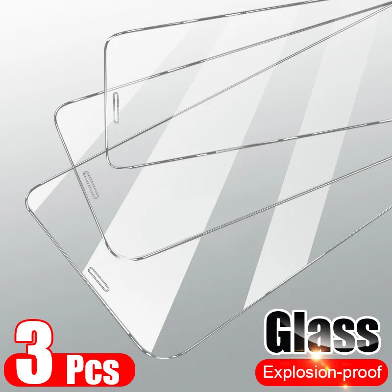 3 шт. закаленное стекло для iPhone 7 8 6 6s Plus 5 5S SE защита экрана 11 Pro Max X XS XR защитное