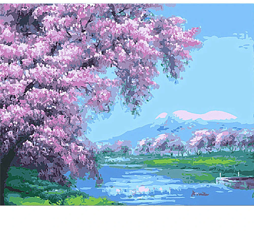 

CraftArtGo Painting By Numbers Landscape Drawing On Canvas HandPainted Gift Picture By Number Waterfall Kits Home Decoration