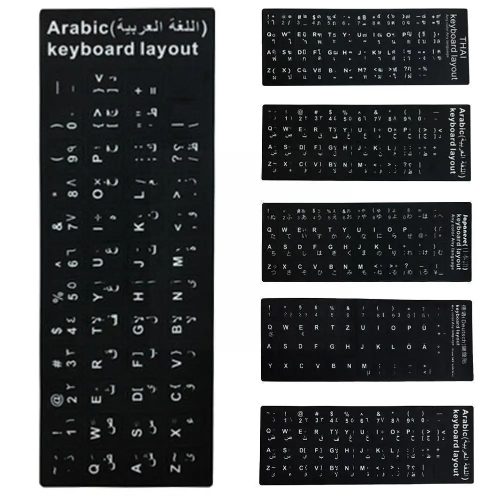 

Keyboard Language Matte Letter Correction Stickers Notebook with Suitable Sticker Kinds Alphabet of Desktop For All Keyboar H1E4