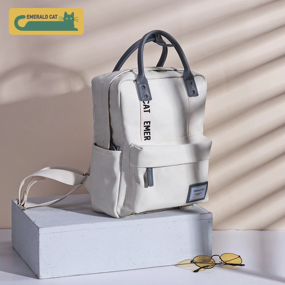 2019 Изумрудный Кот женские холщовые рюкзаки школьная сумка дорожная через плечо |