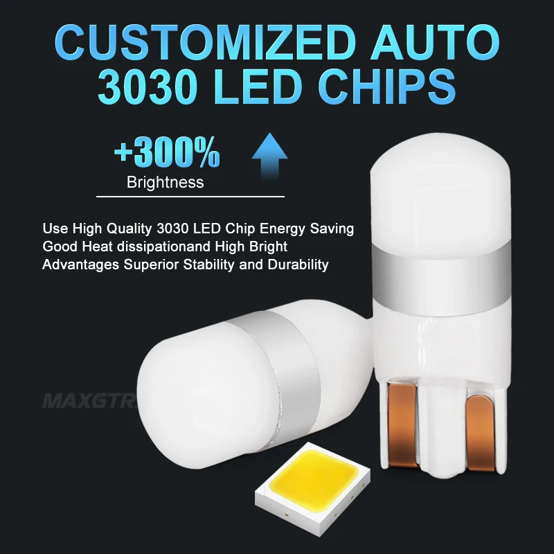 Светодиодная лампочка 10X T10 LED W5W Canbus 194 168 3030 DRL автомобильный боковой маркер ширина