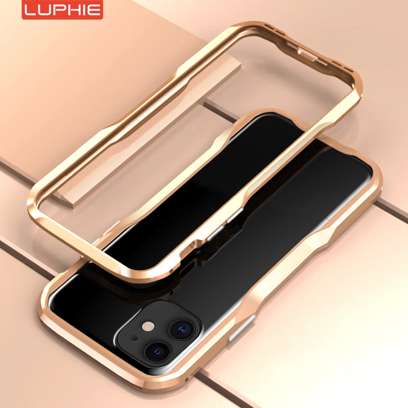 Золотой Для iphone 11 Pro MAX 7 8 Plus X XR XS чехол роскошный чехол Бампер Тонкий Жесткий 3D 360 Защитный корпус металлический бампер алюминиевая рамка - Цвет: Золотой