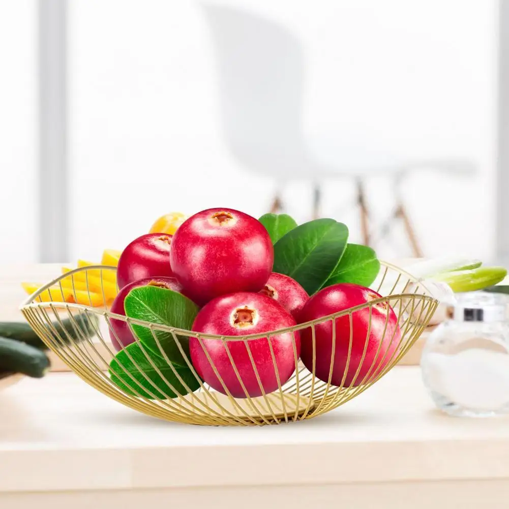 

Snack Stand Useful Smooth Brim Nordic Style Wavy Wire Bread Vegetable Storage Bowls for Birthday Fruit Bowl Fruit Basket