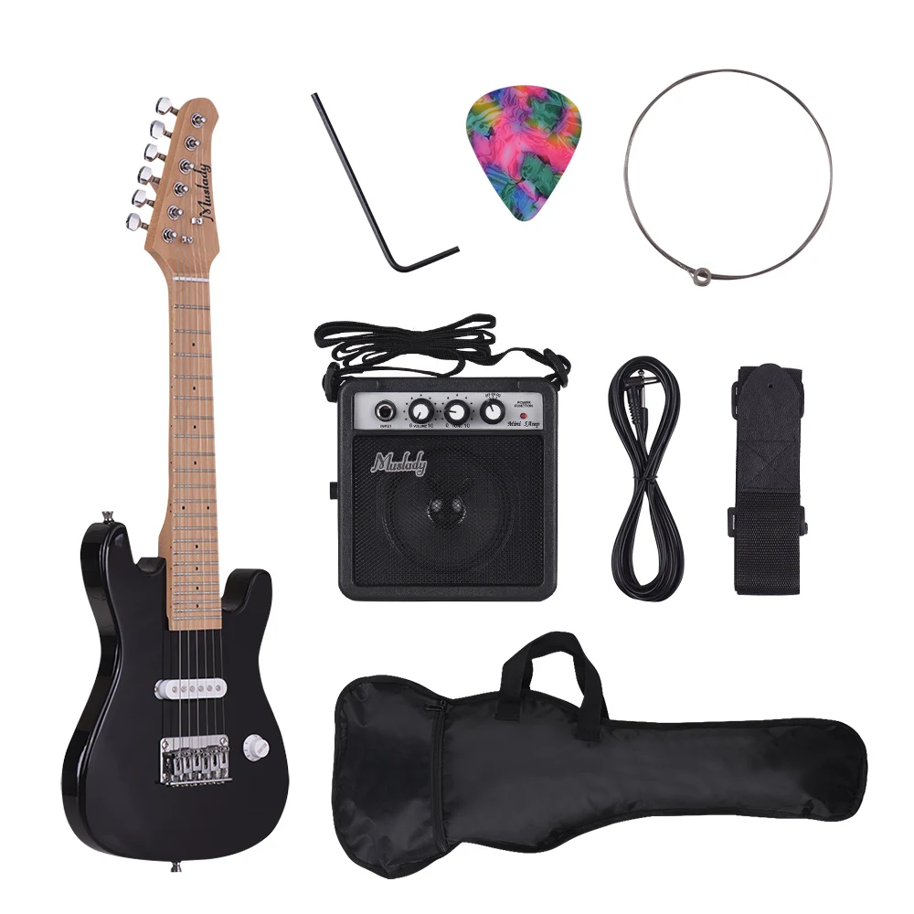 ammoon 28 zoll kinder st elektrische gitarre kit mit mini verstärker gitarre tasche strap pick string audio kabel rechts handed stil free global