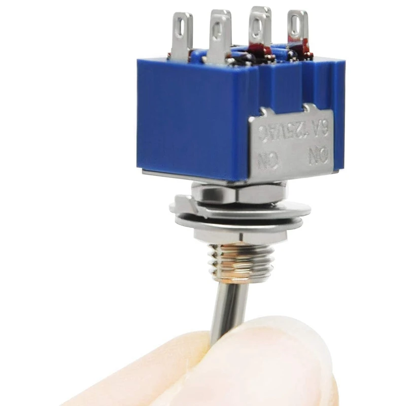 Электронный гитарный переключатель 5 штук 6А 125В переменного тока 6 контактов DPDT ON/ON 2 положения мини.