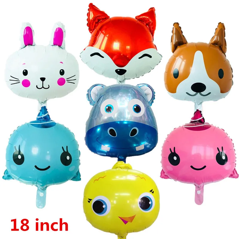 Фольгированный воздушный шар 18 дюймов мультяшный лиса бегемот тигр медведь Лев