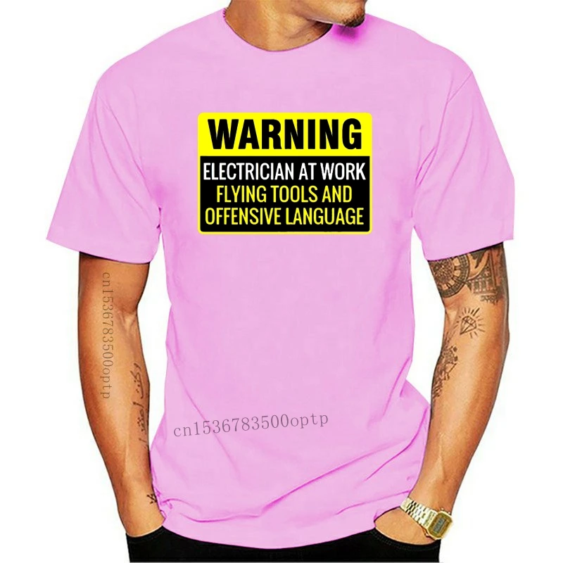 

Футболка мужская с круглым вырезом, хлопок, предупреждение о электрике на работе, подарок на день отца, смешной подарок на день рождения, шут...