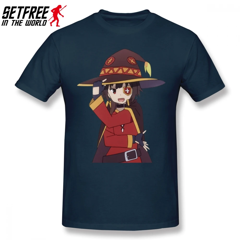 Мужская футболка с коротким рукавом Megumin хлопковая Футболка оверсайз круглым