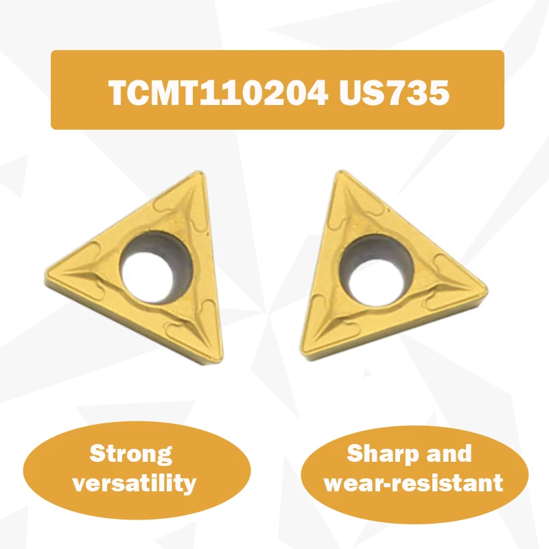 

10 шт. TCMT110204 US735 карбидные вставки TCMT110204 лезвие внутреннее отверстие токарная вставка CNC металлический токарный режущий инструмент