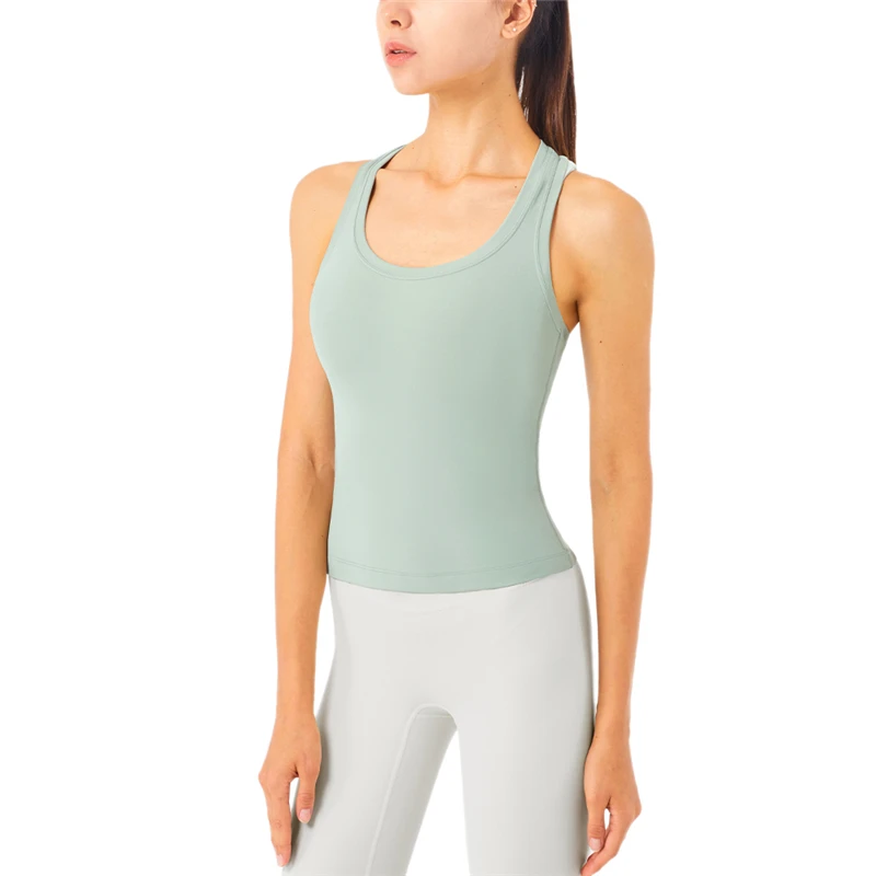 

Fashion Stretchy Tops Women Naked Feel Sleeveless Tank Tops For Gym Fitness Ladies Yoga Sport Underwear Chalecos Para Mujer