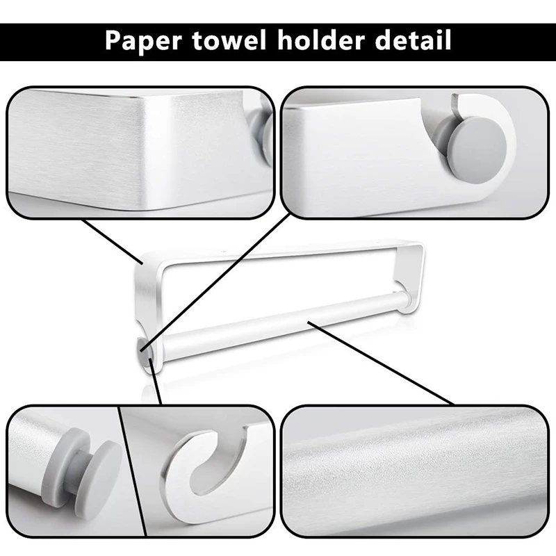 Self Adhesive &amp Wall Mount Paper Towel Holder Dispenser Kitchen Tissue Stand Under Cabinet-Silver | Обустройство дома