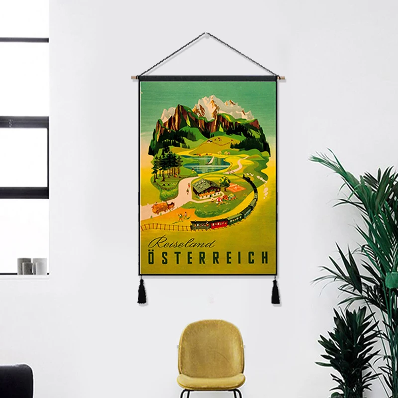 Итальянский Капри винтажный подвесной тканевый хлопковый постер с рисунком