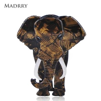 marrdy latest brown elephant shape animal brooches natural texture acrylic accessories women children backpack coat pins jewelry