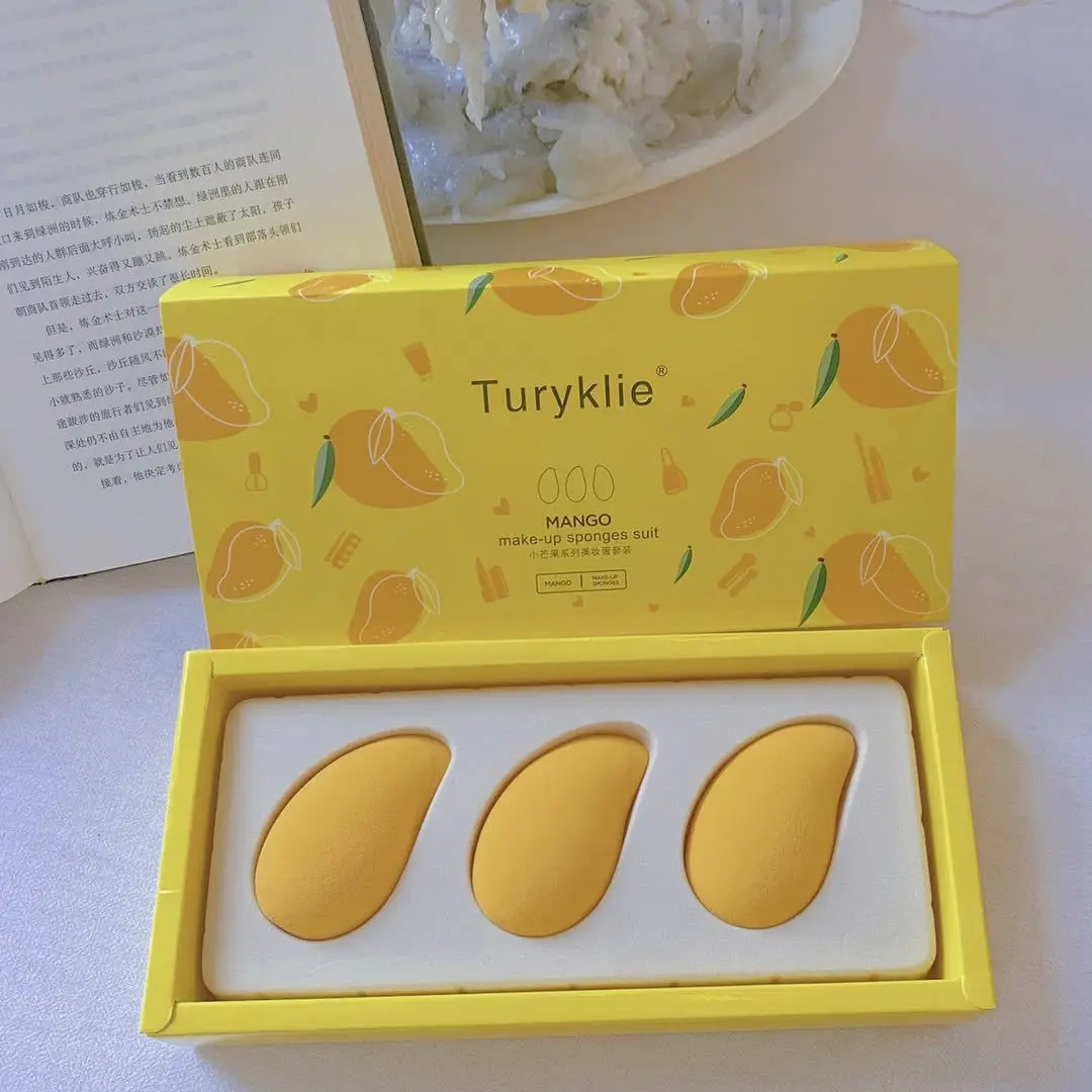 Маленькое яйцо для красоты манго без латекса фруктовое макияжа влажного и сухого