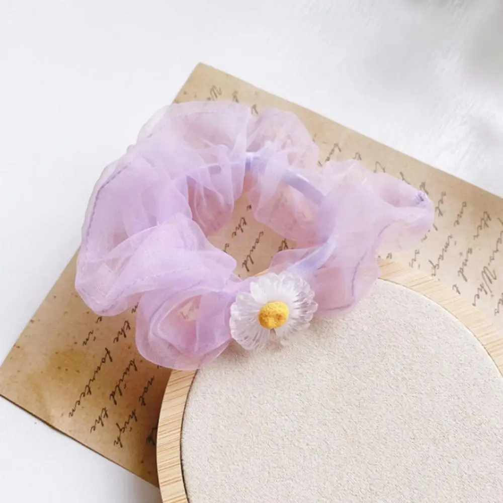 Новая Милая Корейская однотонная сетчатая резинка для волос Женская эластичная