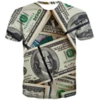 Брендовая футболка QCIV с символикой доллара, футболки для мальчиков с денежными купюрами, Повседневная футболка в стиле Харадзюку, Забавные футболки с принтом, 3d Нечеткие футболки в США
