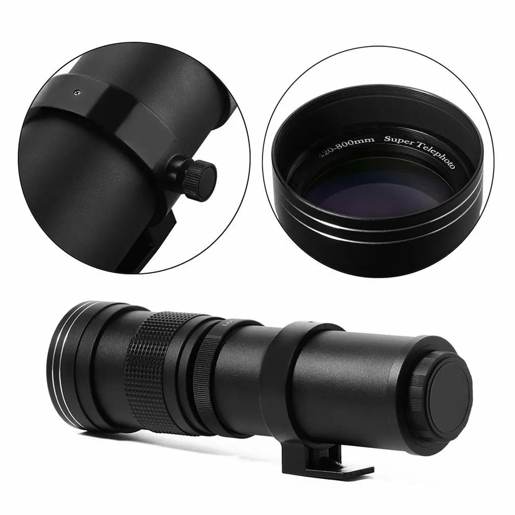 

420-800mm f/8.3-16 manual zoom lens T2 mouch + Nikon adapter Telephoto SLR camera Telescope lens black