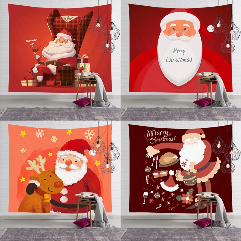 

Zerolife Christmas Tapestry Decorations For Home Wall Hanging Polyester Santa Claus Background Xmas Gift Noel Natal Navidad 2021