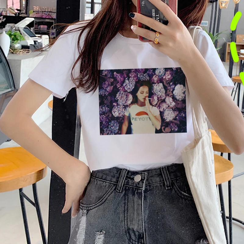 Женская футболка с забавным принтом Lana Del Rey Harajuku Ullzang для фанатов 90s графическим