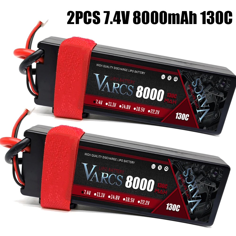 

2 шт. VARCS Lipo батареи 2S 7,4 В 8000 мАч 130C/260C Твердый Чехол для радиоуправляемой машины 1/8 /10 внедорожной Багги грузовика лодки дрона salash части