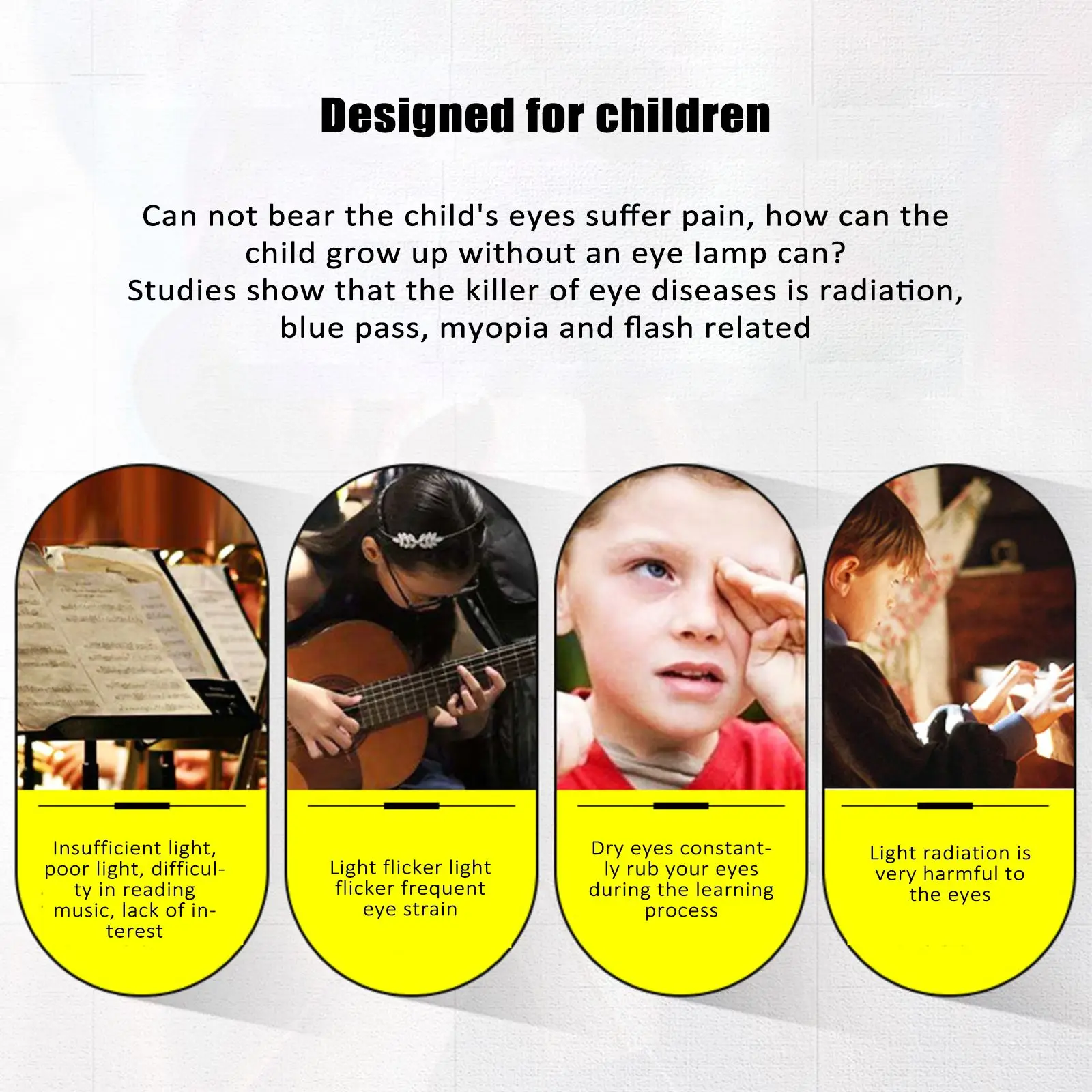 

Wireless Music Stand Light Book Reading Light Dimmable Piano Light with 3 Lighting Mode