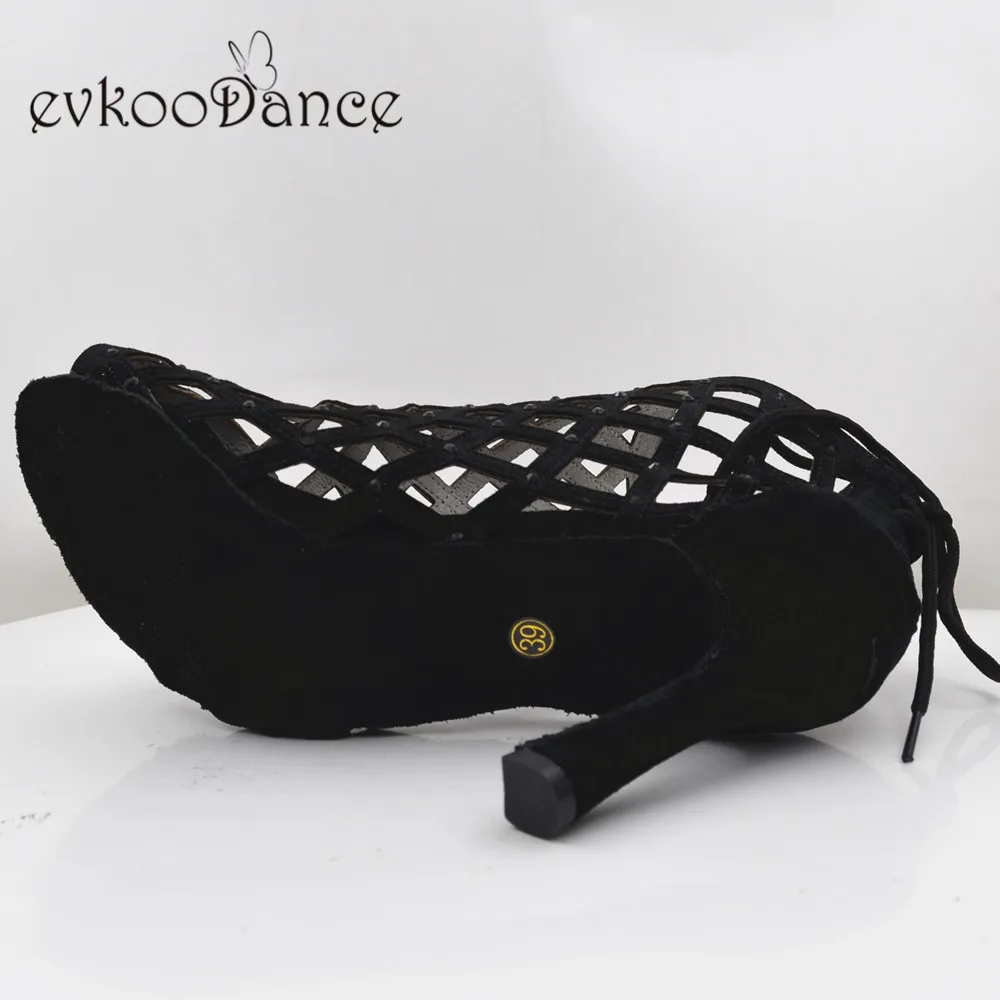 Evkoo dance Zapatos De Baile Professional; черные женские танцевальные туфли; обувь для сальсы на высоком каблуке; обувь для латинских бальных танцев для женщин; Evkoo-551